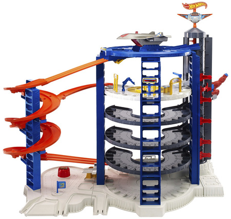 Hot Wheels City Super Mega Garaż + 4 Samochodziki FML03