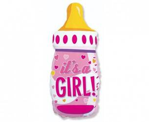 GoDan Balon Foliowy Butelka Baby Girl Różowa 24cale