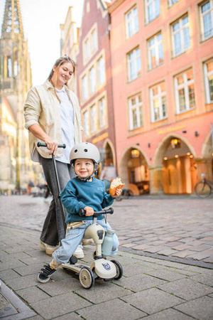 Scootandride Highwaykick 1 Push and Go 2w1 Jeździk i hulajnoga z rączką do prowadzenia 1-5 lat Ash + Kask