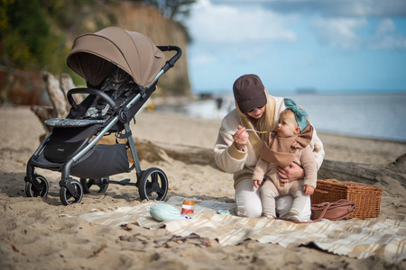 Espiro Wave 2024 Wózek Spacerowy 307 Gray Shadows + Śpiworek + Mufka