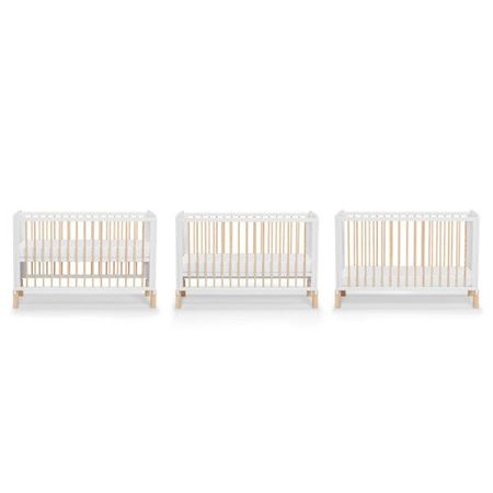 Kinderkraft Nico Łóżeczko Drewniane Barierka White oiled