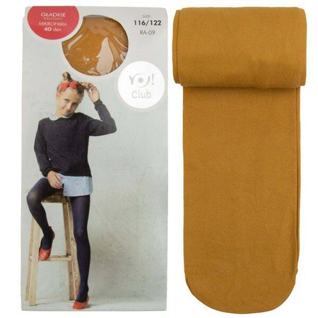 Yoclub! Rajstopy Microfibra 40DEN Musztarda 140-146cm