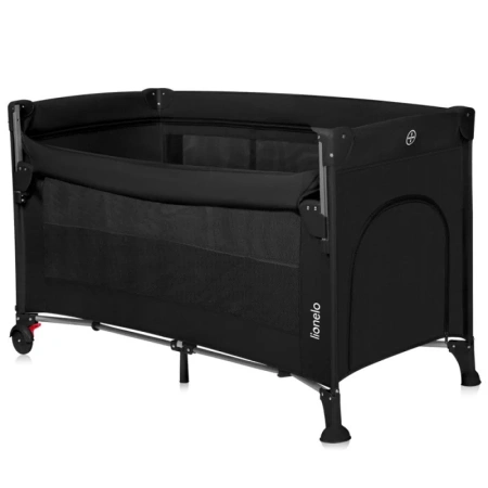 Lionelo Ellen - łóżeczko turystyczne 3w1 z opuszczanym bokiem | Black Carbon