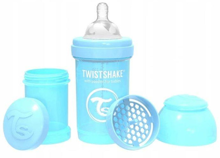 TwistShake Butelka Antylkolkowa 180 ml 0m+ Pastel Blue