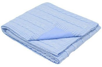 Kocyk "Kłosy" Z Podszyciem Bawełnianym  Błękitny