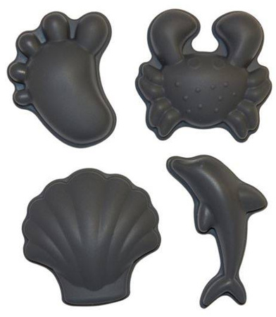 Funkit World Scrunch Silikonowe Foremki Do Piasku 4 szt. Ciemny Szary