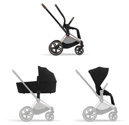 Cybex Priam 4.0 Wózek Głęboko-Spacerowy + Fotelik Samochodowy Cloud T 0-13kg Deep Black