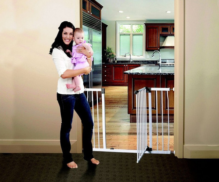 Dreambaby Bramka Dla Dzieci Liberty Szeroka (W: 99-106cm x H: 76cm) - Biała