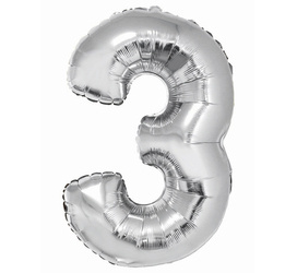 GoDan Balon Foliowy Hel 3 Srebrna 92cm