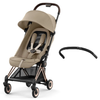 Cybex Coya Wózek Spacerowy Rama Rosegold Black Cozy Beige + Pałąk do Wózka