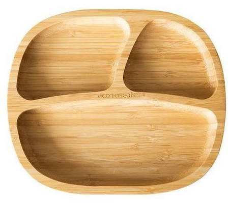 Eco Rascals Miseczka trójdzielna Bambusowa z Przyssawką Pomarańczowa