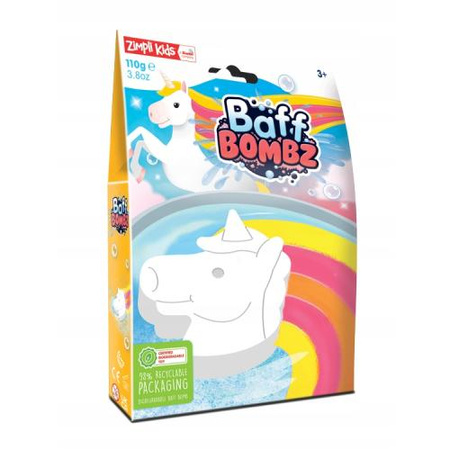 Zimpli Kids Jednorożec do Kąpieli Zmieniający Kolor Wody Rainbow Baff Bombz