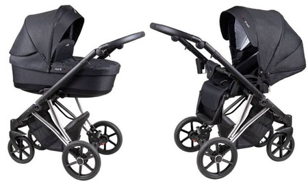 Coletto Craft Wózek Głęboko-Spacerowy 2w1 C-03 Czarno-Srebrna Rama
