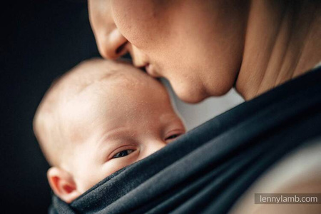 LennyLamb Chusta do noszenia dzieci, elastyczna - Czarny - rozmiar standardowy 5.0 m (100% bawełna)