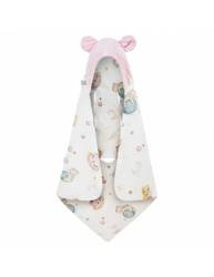 Bonjour Cherie Bambusowy Kocyk Do Fotelika z Minky Blushing Bride 90x90cm Kotki