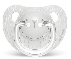 Suavinex Smoczek anatomiczny silikonowy Premium +18m Kotek szary Hygge Baby