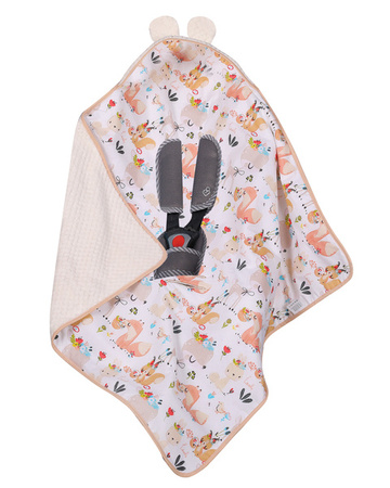 Duet Baby Kocyk Do Fotelika Krem + Sarna i Wiewiórka