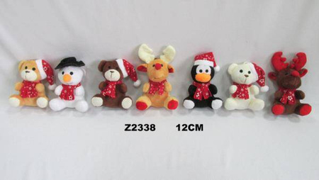 Sun-day Pluszak Zwierzęta 12cm Siedzące Mix Świątecznych Wzorów