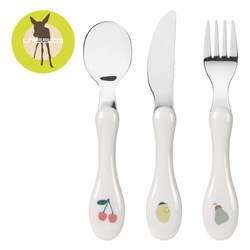 Lassig Zestaw sztućców ze stali nierdzewnej 3 el. Happy Fruits