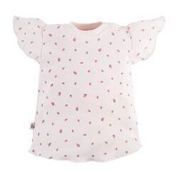 Eevi STRAWBERRY&LOVE Bluzeczka Dziewczęca z Krótkim Rękawkiem Ecru w Truskawki 104