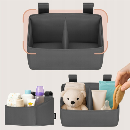 Lionelo Sidepocket Small Organizer na łóżeczko wiszący przybornik Grey