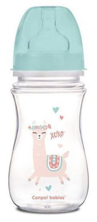 Canpol Babies EasyStart Exotic Animals Butelka szerokootworowa antykolkowa 240 ml 35/221_gre Zielony
