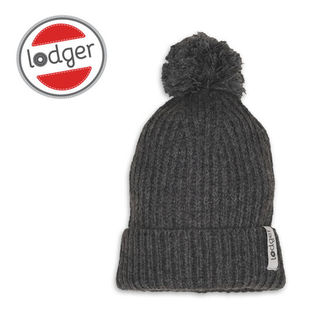 Lodger Czapeczka z wełny merino 100% grafitowa Pigeon 3-6m