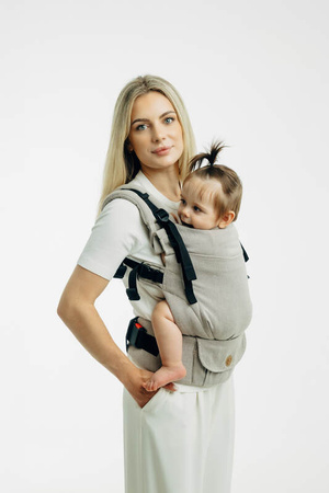 LennyLamb Moje Pierwsze Nosidełko LennyUpGrade PRO, Z Tkaniny Skośno-Krzyżowej, 100% Bawełna , Rozmiar Standard - Peanut Butter