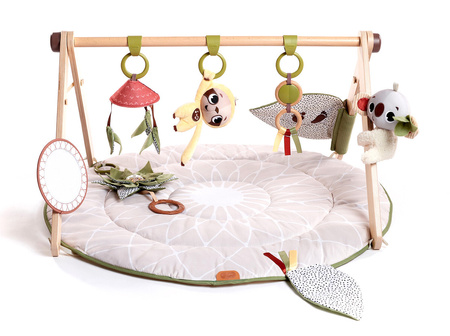 Tiny Love Mata Edukacyjna z Drewnianym Stojakiem Boho Chic Szare