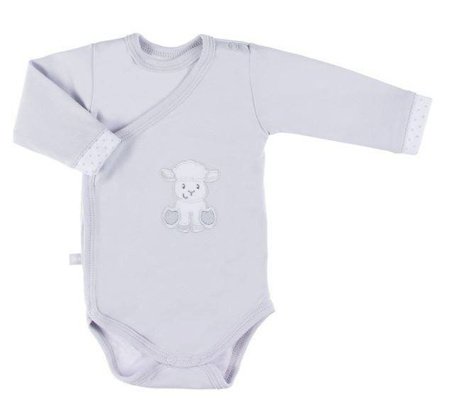 Body Newborn Zakładane z Długim Rękawem Szary r.48