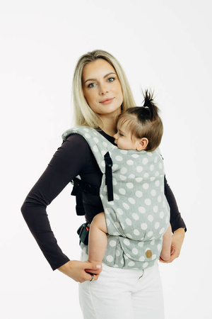 LennyLamb Nosidełko LennyLight Z Tkaniny Żakardowej 100% Bawełna, Rozmiar Standard - Polka Dots Plop