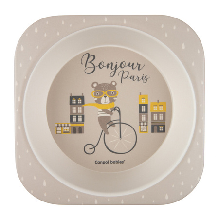 Canpol Babies Bonjour Paris Zestaw Naczyń 5 Elementów Beżowy 9/227_bei
