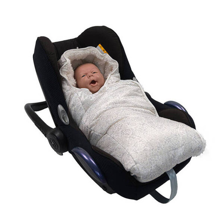 Lodger Wodoodporny Wielofunkcyjny Otulacz z Polarowym Wnętrzem Jasnobeżowy Szary Taslon Drizzle