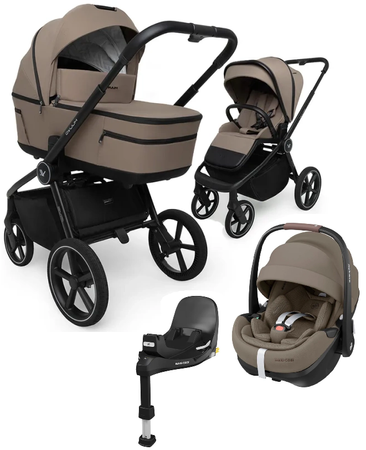 Muuvo Five Wózek Głęboko-Spacerowy + Maxi-Cosi Pebble 360 Pro2 Fotelik Samochodowy + Baza