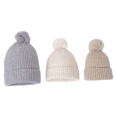 Lodger Czapeczka z wełny merino 100% beżowa Beige 1-2 lata