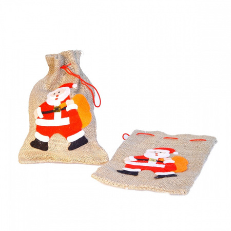 Arpex Worek na Prezent Jutowy z Mikołajem