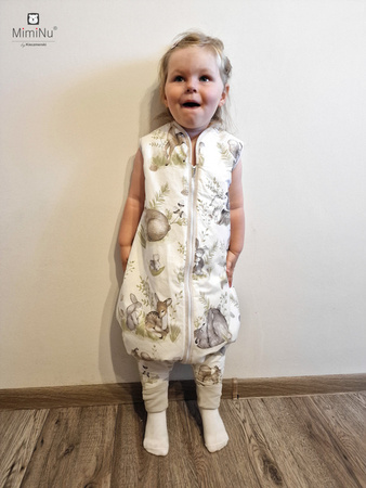 Miminu Design Śpiworek z Nogawkami Zimowy S Miś na Księżycu