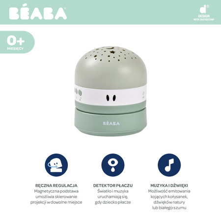 Beaba Projektor gwiazd z pozytywką i czujnikiem płaczu Pixie Sage green