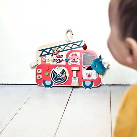 Lilliputiens Drewniana Tablica Manipulacyjna Wóz Strażacki Nosorożec Marius 9m+
