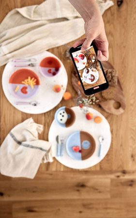 Lassig Miseczka silikonowa dla dzieci Happy Rascals Smile sky blue