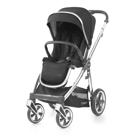 Oyster 3 Wózek Spacerowy Caviar - srebrny stelaż