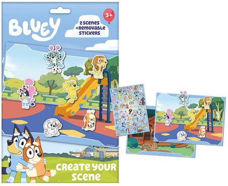 Kids Euroswan Plansza + naklejki wielokrotnego użytku Bluey