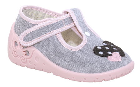 Zetpol Kapcie Dziewczęce Basia Szare Rozmiar 27