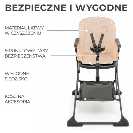 Kinderkraft Foldee Krzesełko Do Karmienia Pink