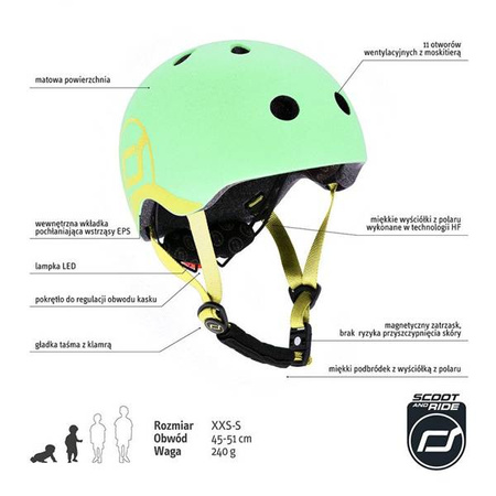 Scootandride Kask XXS-S Dla Dziecki 1-5 Lat Kiwi