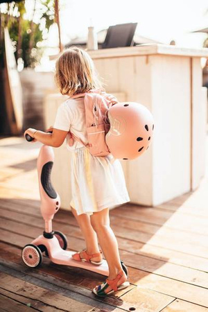 Scootandride Highwaykick 1 Jeździk i Hulajnoga 2w1 1-5 lat + Scootandride Kask Dla Dzieci S-M Rose