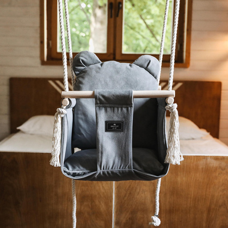 Natilu Swing Huśtawka Bear Grey Velvet