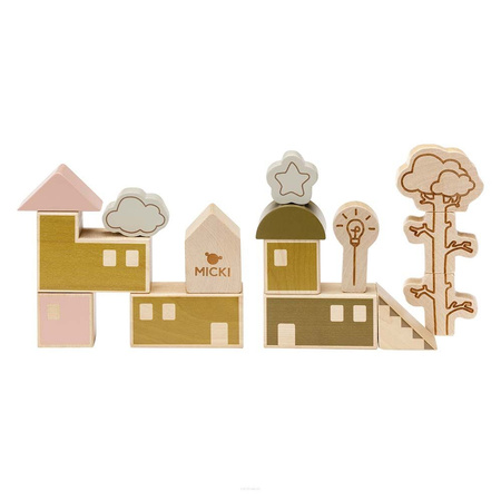 Micki Klocki Drewniane Premium Zestaw Miasto