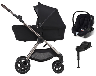 Anex IQ Premium New Transfarmation Wózek Głęboko-Spacerowy Smoky + 	Cybex Aton B2 i-Size Fotelik Samochodowy 0-13kg + Baza One Volcano Black