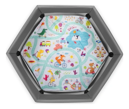 Lionelo Roel Plus - kojec dla dzieci Grey Multicolor